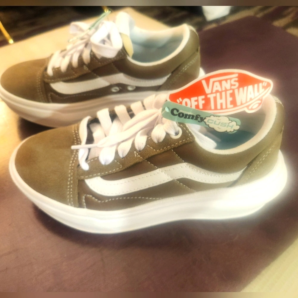 Vans ComfyCushOld Skool Overt Skate Shoes Sneaker Walnut VN0A7Q5E1NU M-4 W 5 1/2